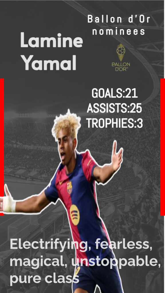 Lamine yamal ballon d'or 2025 nominee one of the most deserving player.