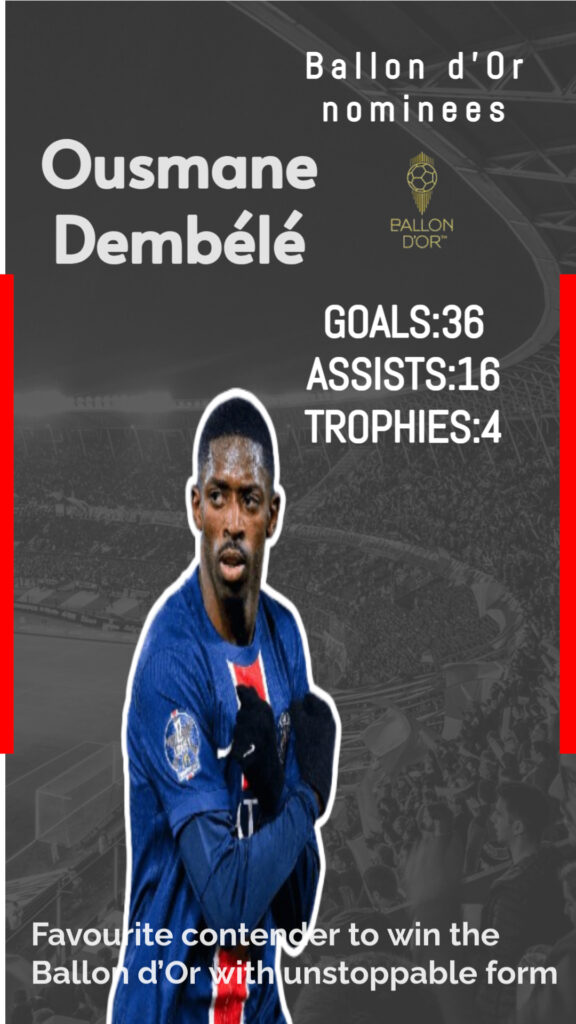 ousmane dembele one of the favourites to win ballond'Or 2025